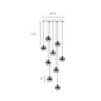 Crystal Spheres Chandelier with 9 Lights