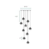 Crystal Spheres Chandelier with 9 Lights