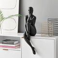 Pensive Pose Lady Sculpture in Black or White