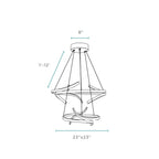 Round Two Tiers Chrome LED Chandelier