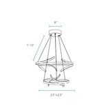 Round Two Tiers Chrome LED Chandelier