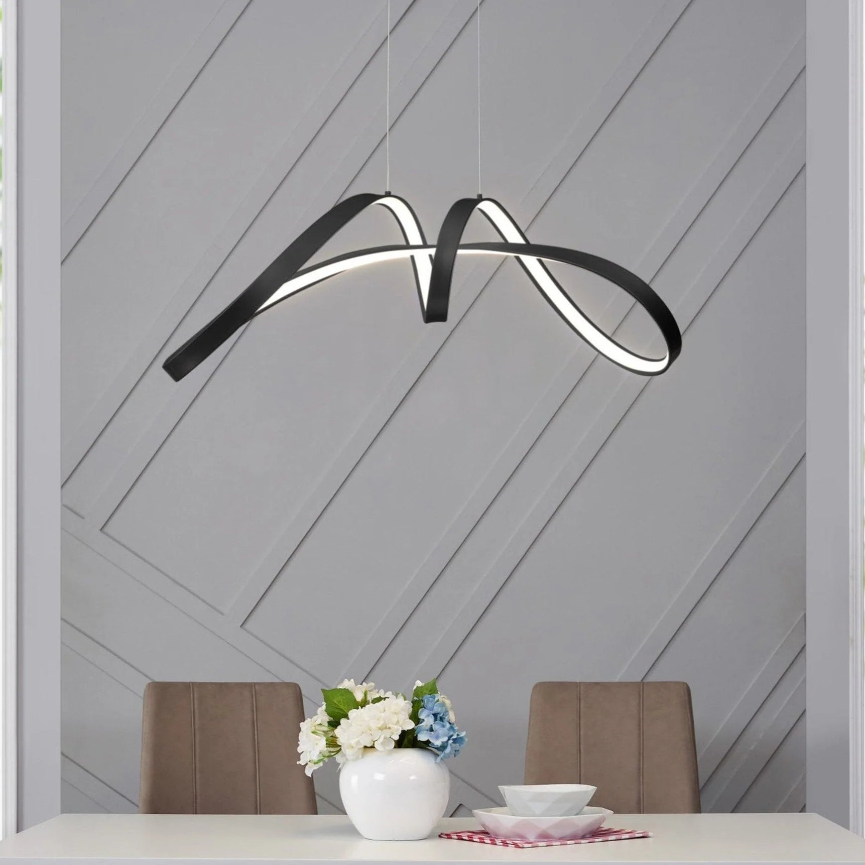 Becky LED Chandelier in Black or Gold