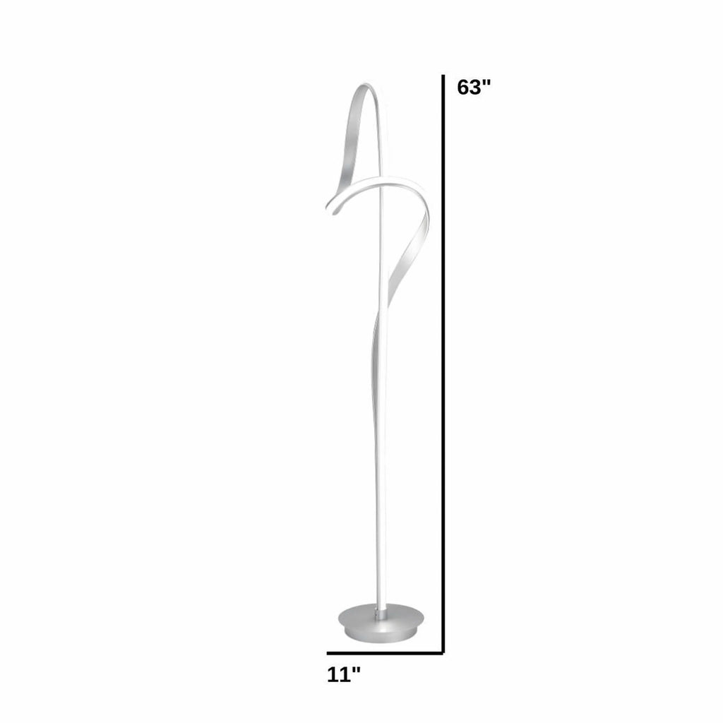 Silver Dimmable LED Floor Lamp
