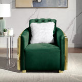 Deanna Velvet Living Room Collection in Green or Black