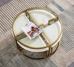 Alexa Glass Coffee Table with 4 Stools