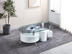 Contemporary Coffee Table with 2 Stools in 3 Color Options