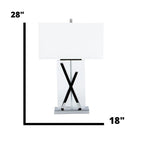 Crystal and Chrome Table Lamp with White Shade