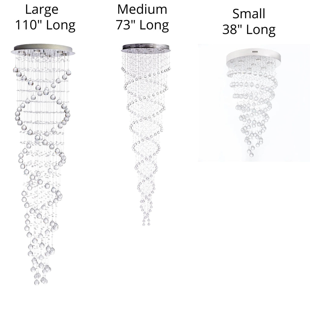 Helix Crystal Chandelier in 3 Sizes