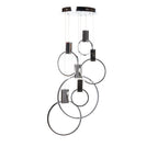 Contemporary Round LED Chandelier with 6 Hoops in 2 Finishes