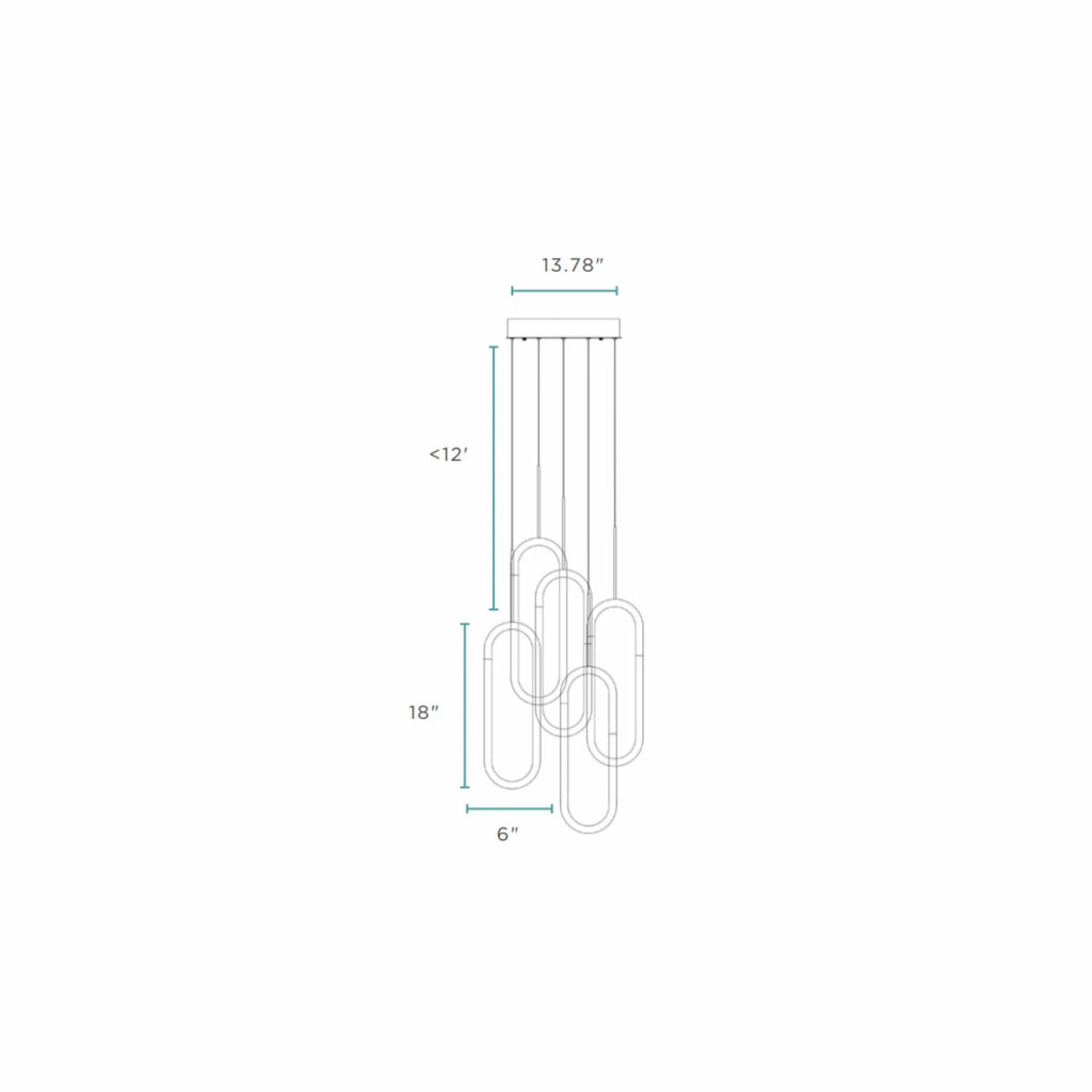 Clips LED Chandelier in 3 Finishes & 2 Sizes
