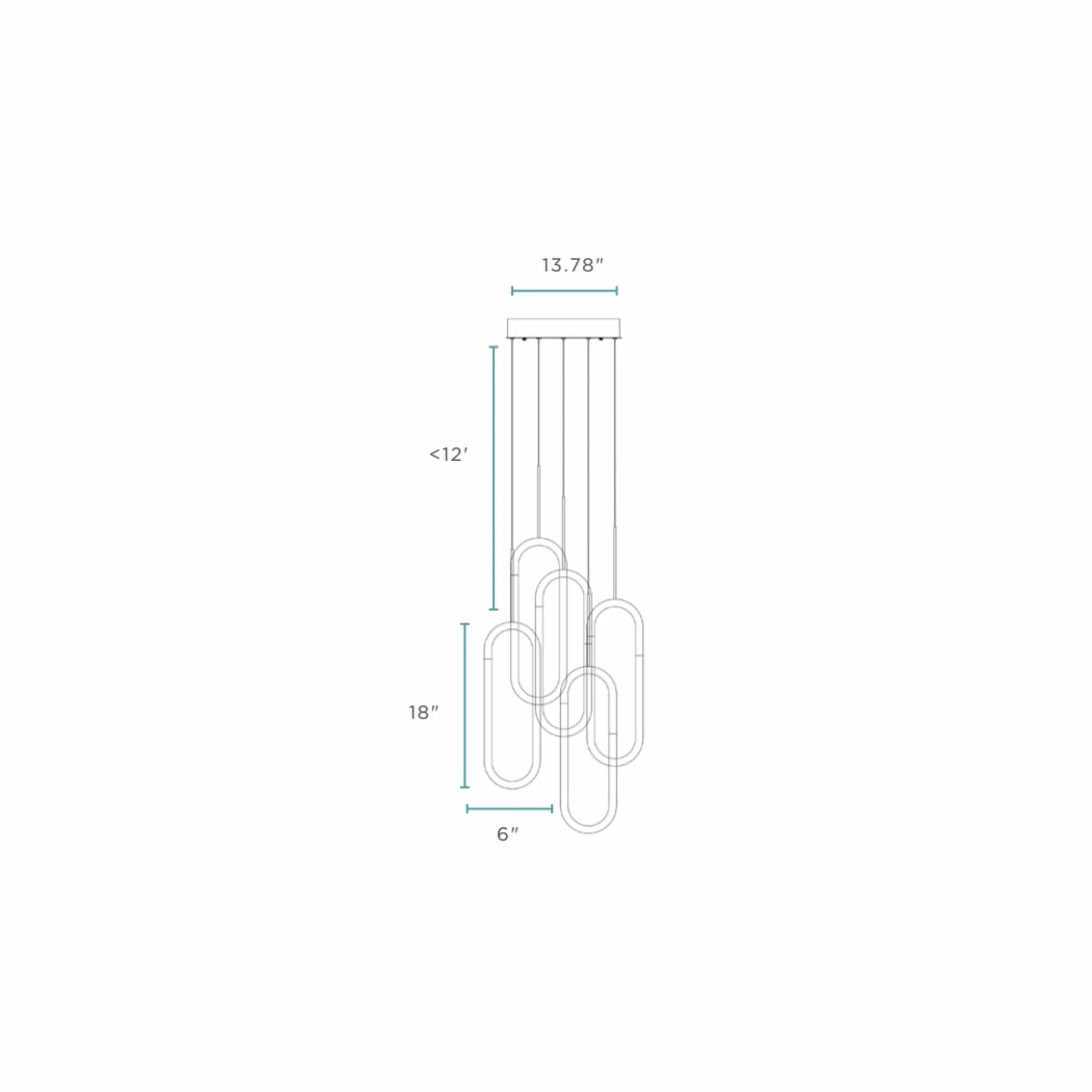 Clips LED Chandelier in 3 Finishes & 2 Sizes