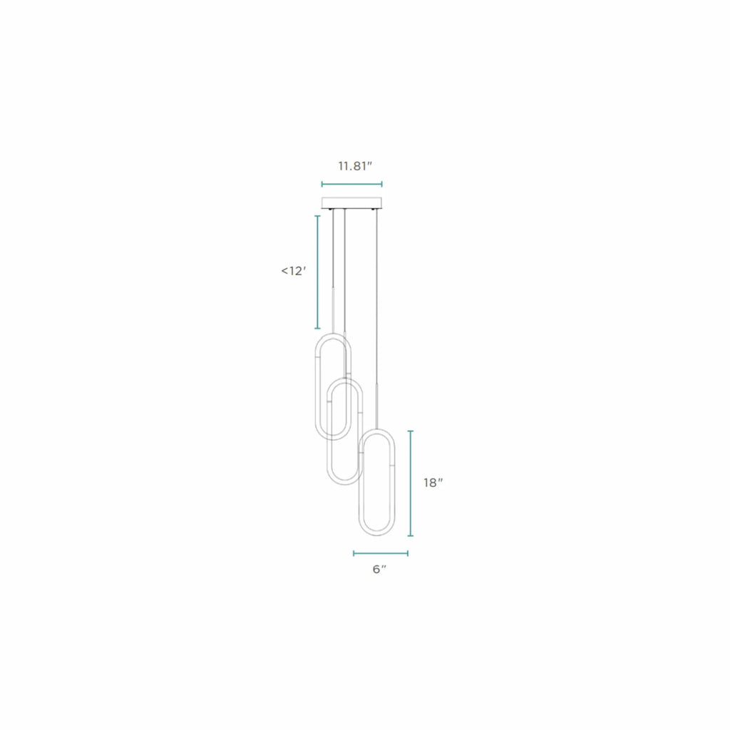Clips LED Chandelier in 3 Finishes & 2 Sizes