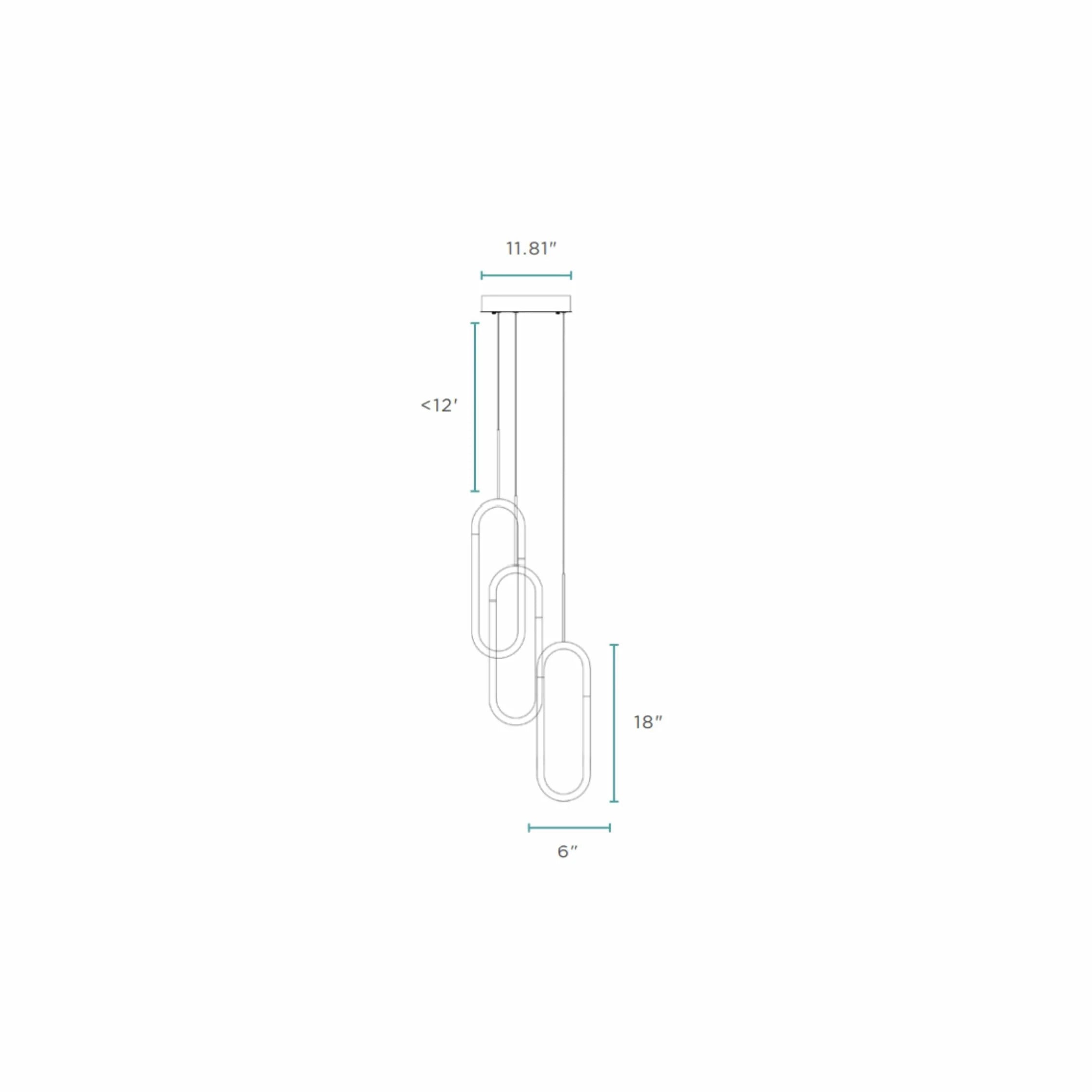 Clips LED Chandelier in 3 Finishes & 2 Sizes