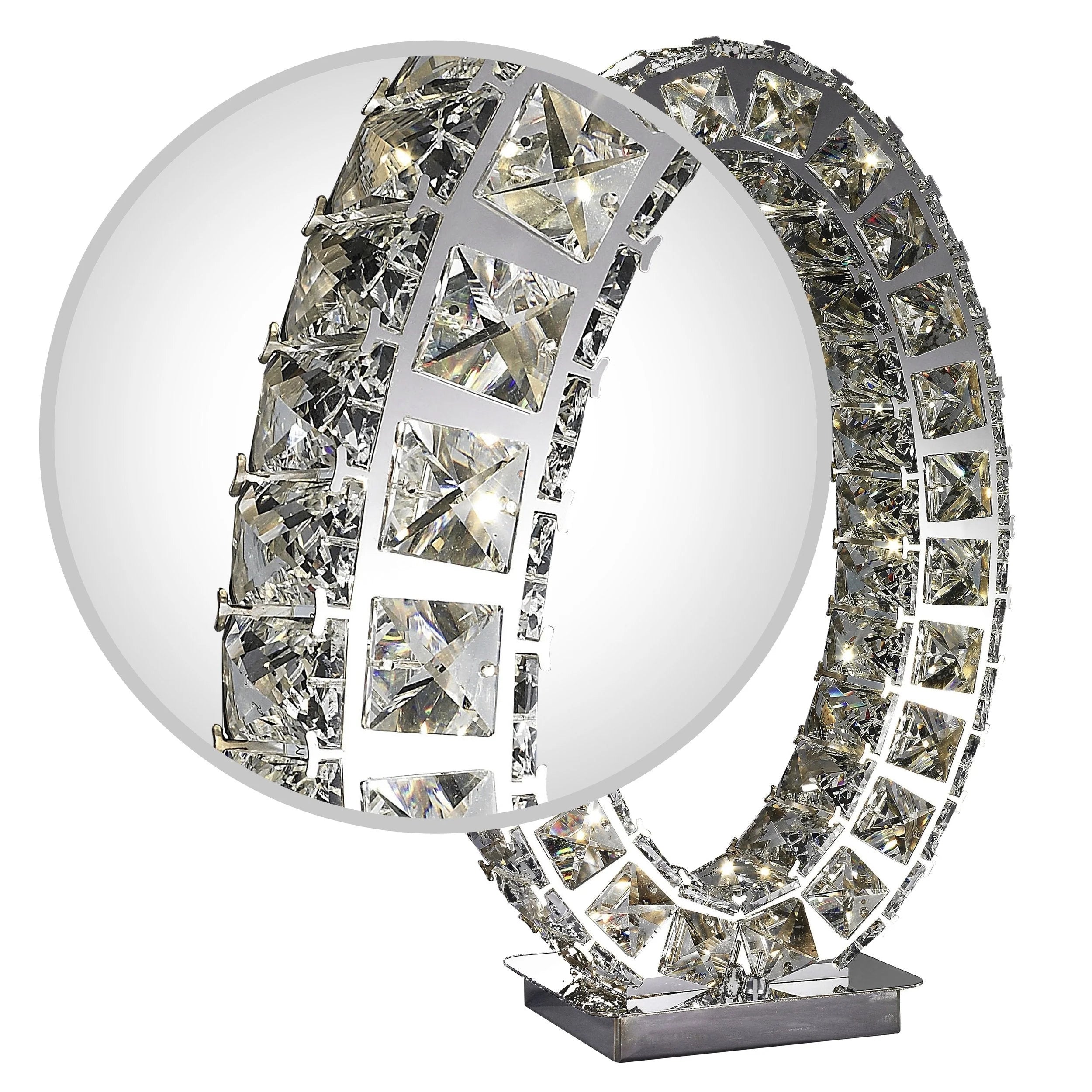 Oval Crystal Table Lamp