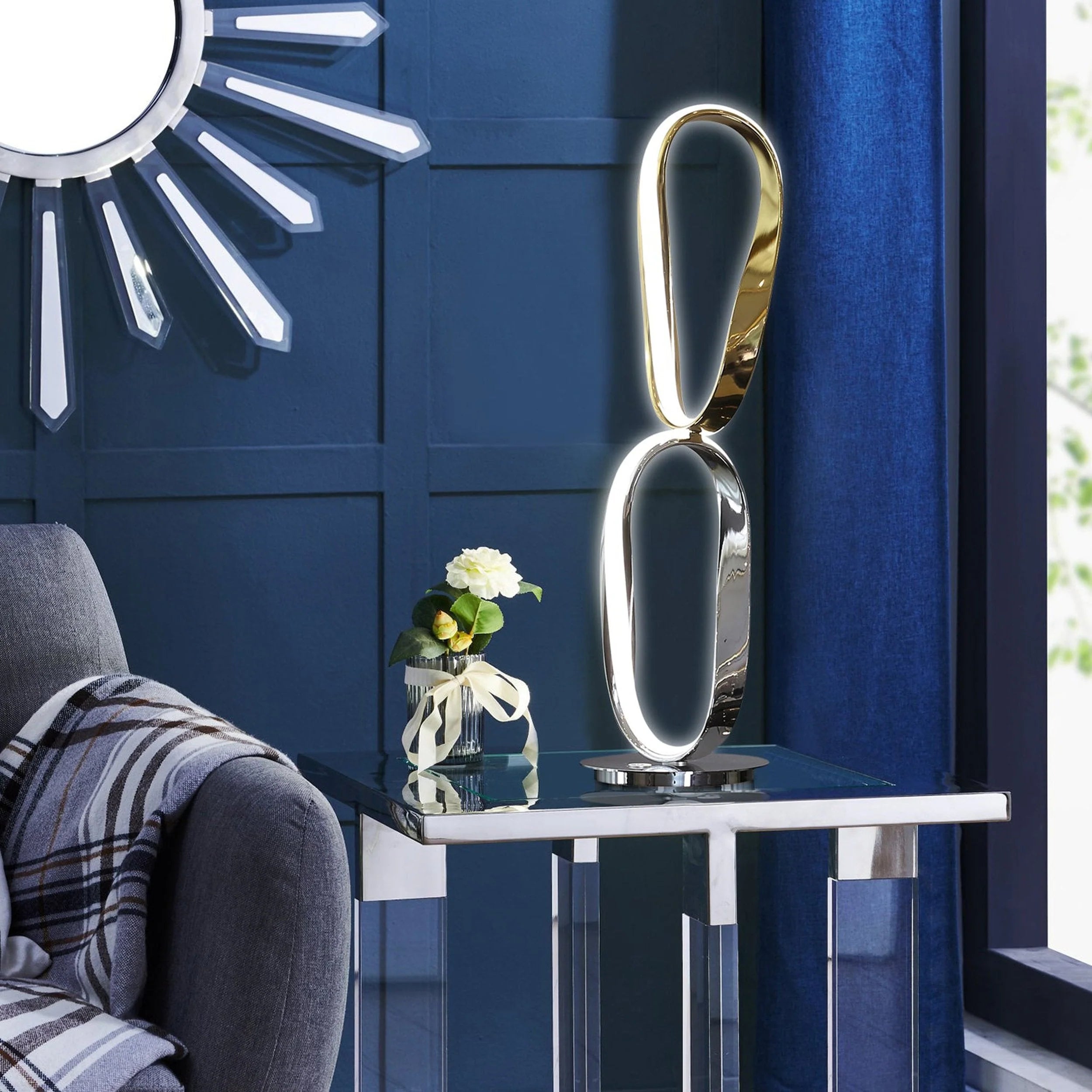 Perry Gold & Chrome Table Lamp