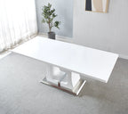 Randy White Dining Table with Butterfly Leaf