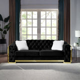 Deanna Velvet Living Room Collection in Green or Black