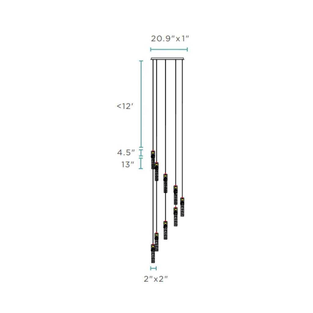 Sparkling Cylindrical LED Chandelier in 5 Sizes