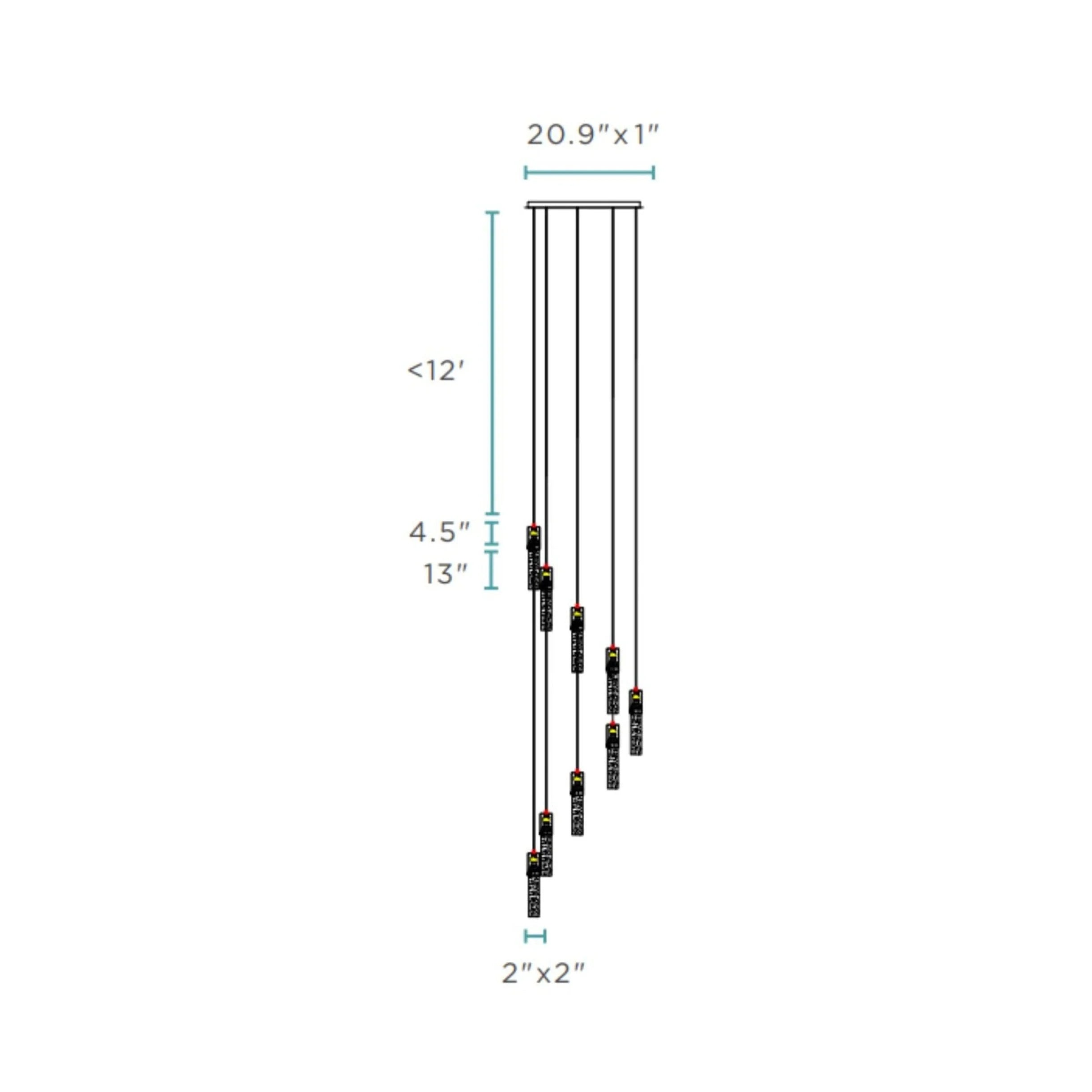 Sparkling Cylindrical LED Chandelier in 5 Sizes