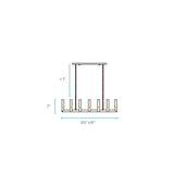 Sparkling Rectangular Crystal Chandelier with 8 Lights