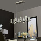 Sparkling Rectangular Crystal Chandelier with 8 Lights