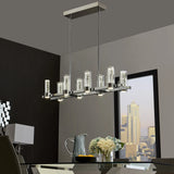 Sparkling Rectangular Crystal Chandelier with 8 Lights