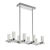 Sparkling Rectangular Crystal Chandelier with 8 Lights
