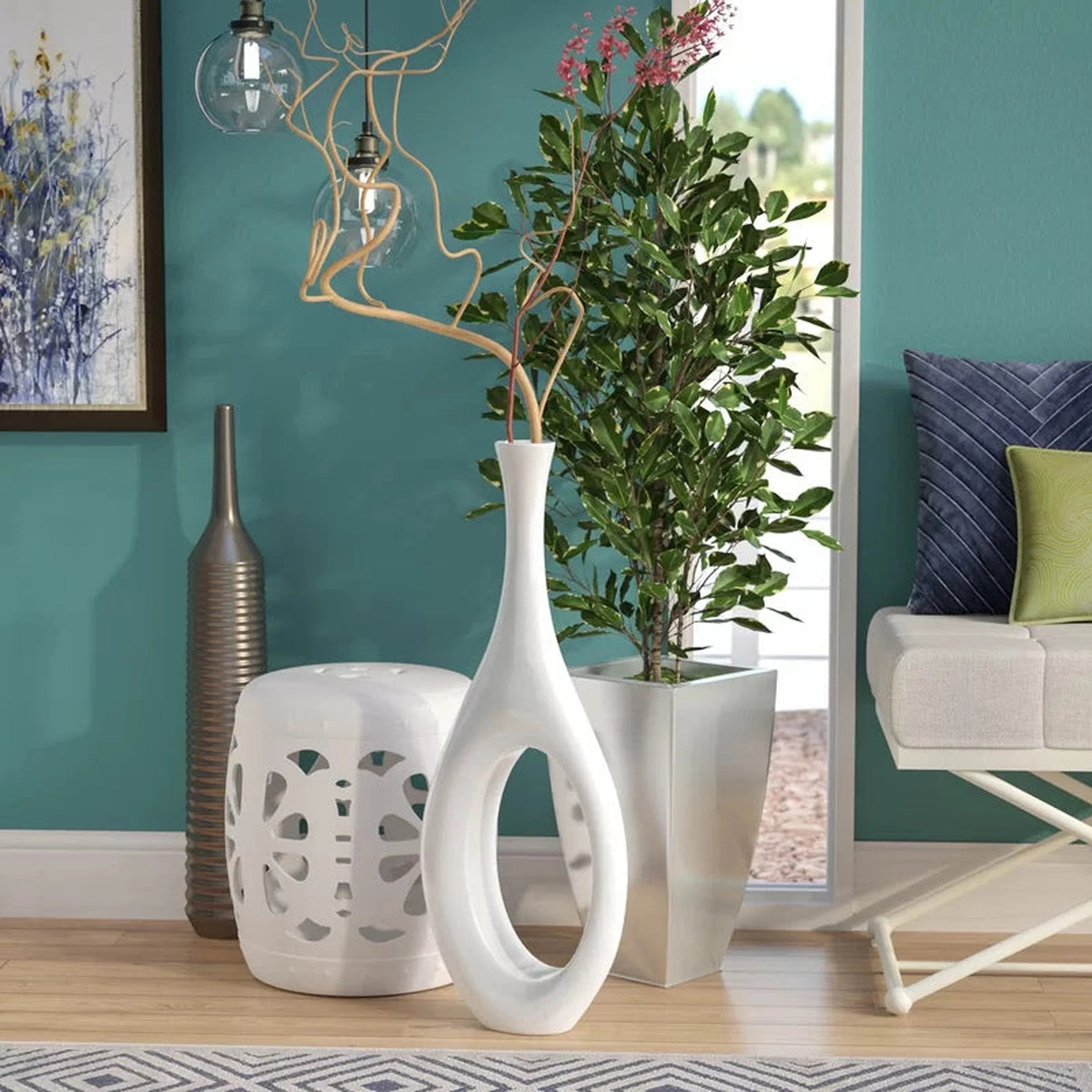 Oversized Resin Floor Vase in 4 Colors & 2 Sizes