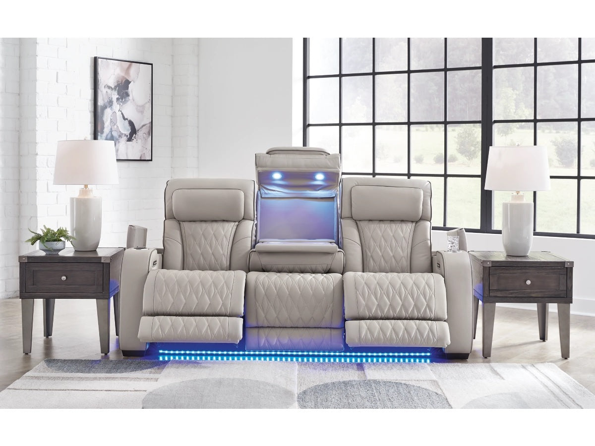 Barrington Leather Match Power Reclining Sofa in 2 Colors