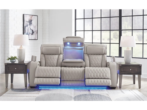 Barrington Leather Match Power Reclining Sofa in 2 Colors