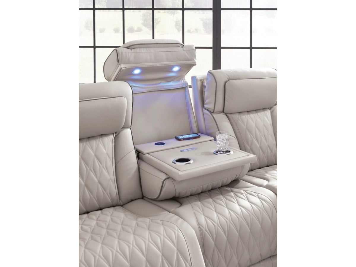 Barrington Leather Match Power Reclining Sofa in 2 Colors