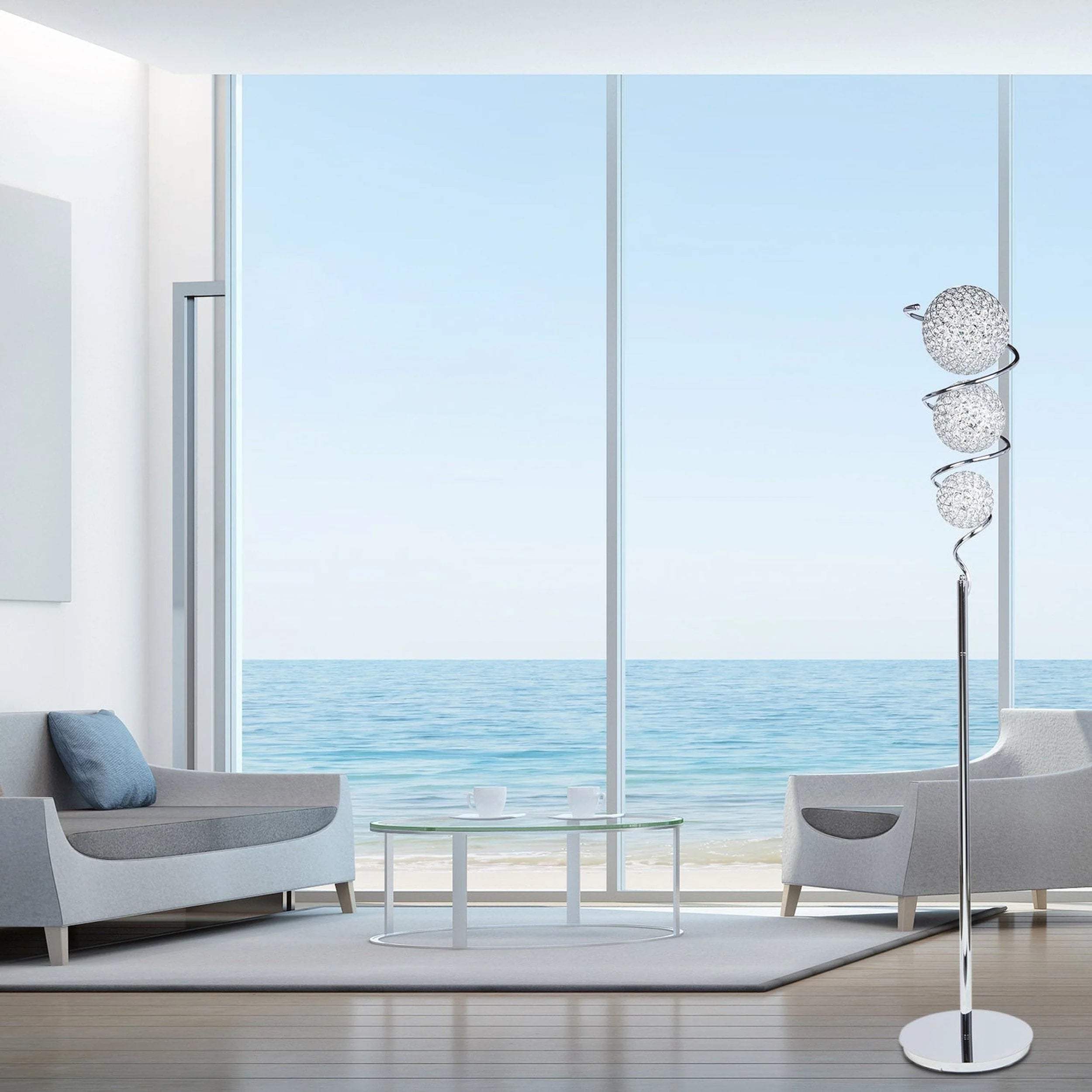 Crystal Spheres Vertical Floor Lamp