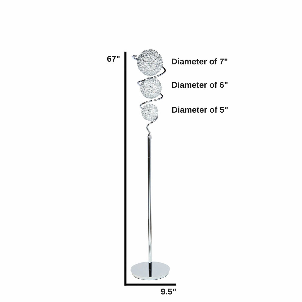 Crystal Spheres Vertical Floor Lamp