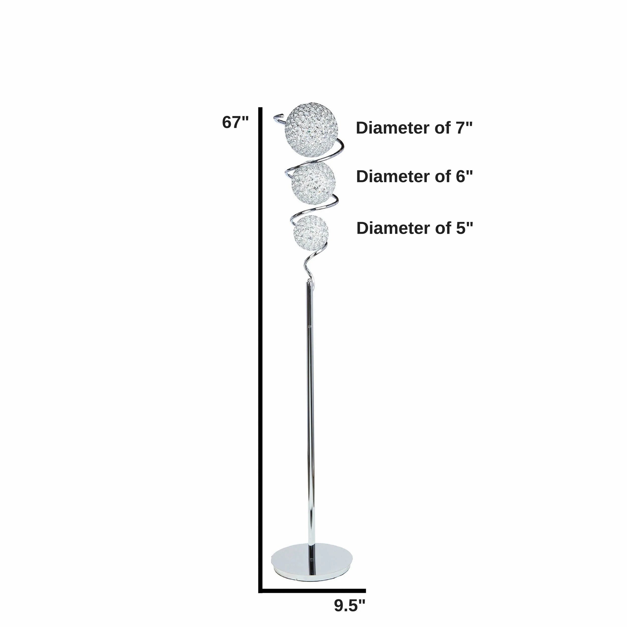 Crystal Spheres Vertical Floor Lamp