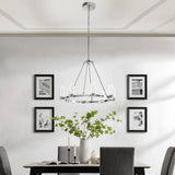 Contemporary Round Crystal LED Chandelier in 2 Finishes