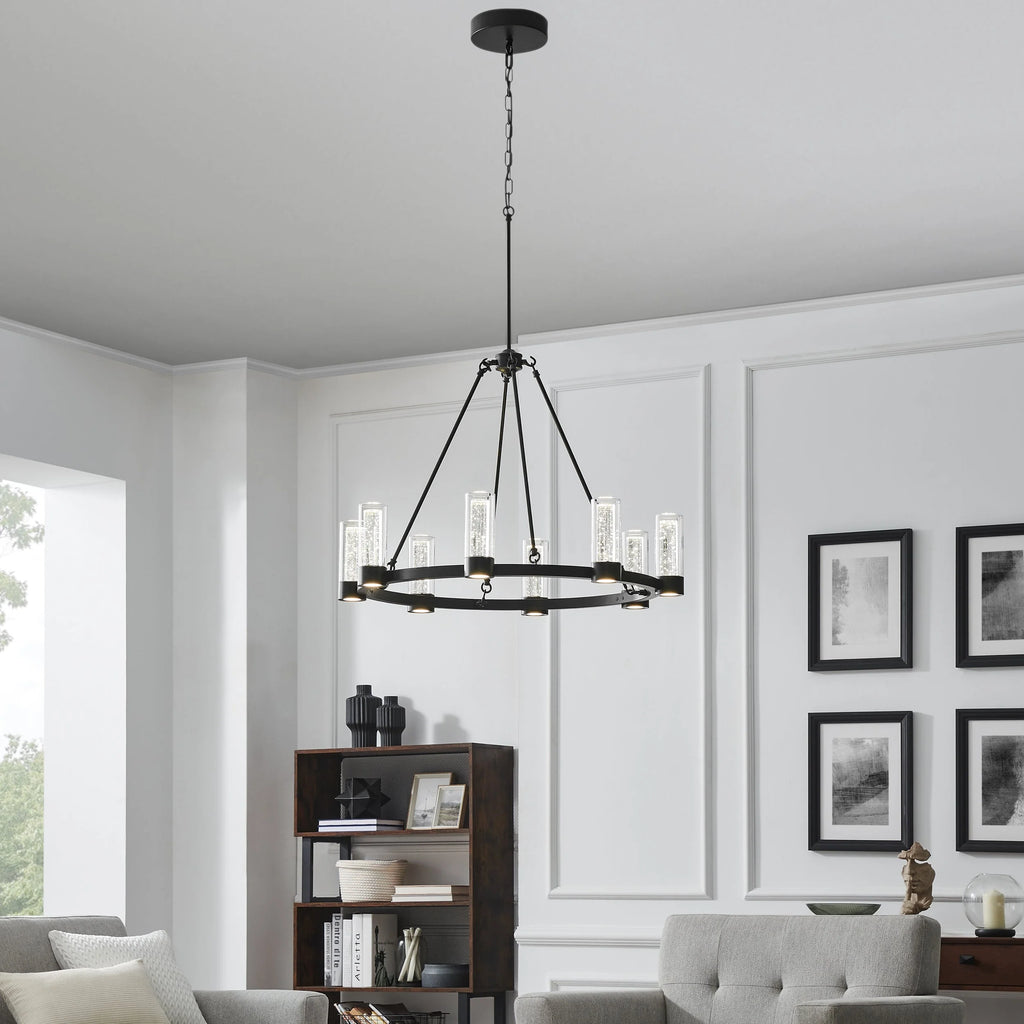 Contemporary Round Crystal LED Chandelier in 2 Finishes