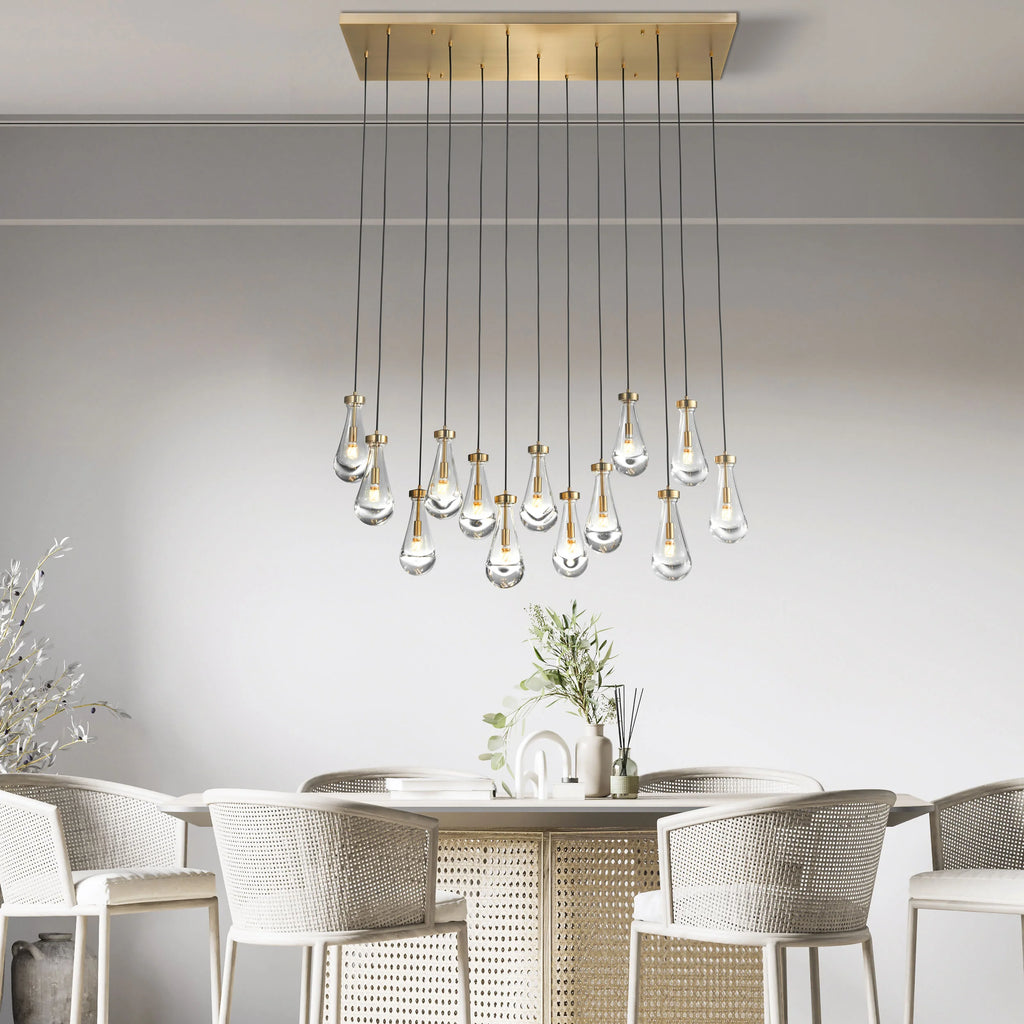 Symphony Gold Rectangular Chandelier