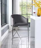 Xara Velvet Stool with Chrome Legs in 3 Color Options