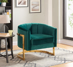 Cara Velvet Accent Chair with Gold Stainless Steel Base in 8 Color Options