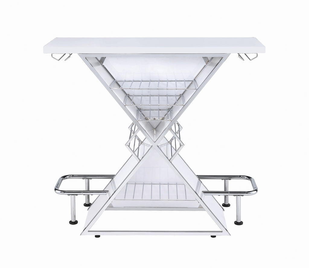 Contemporary Bar Unit with White Acrylic Panels