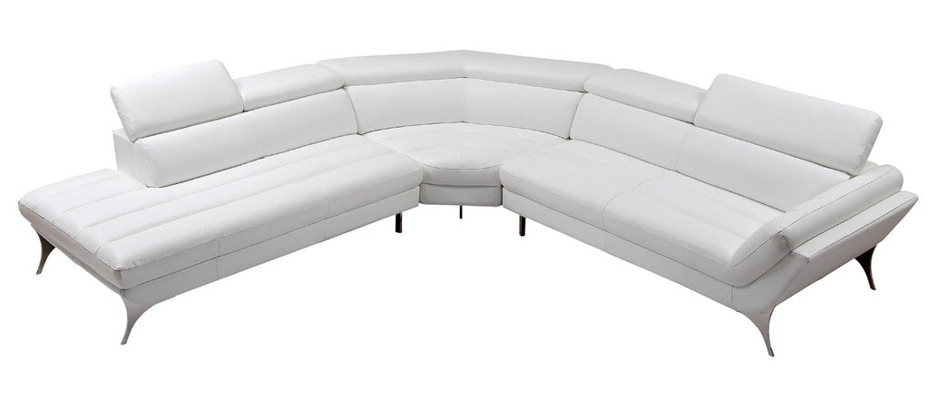 Modern Italian Leather Sectional in White or Grey