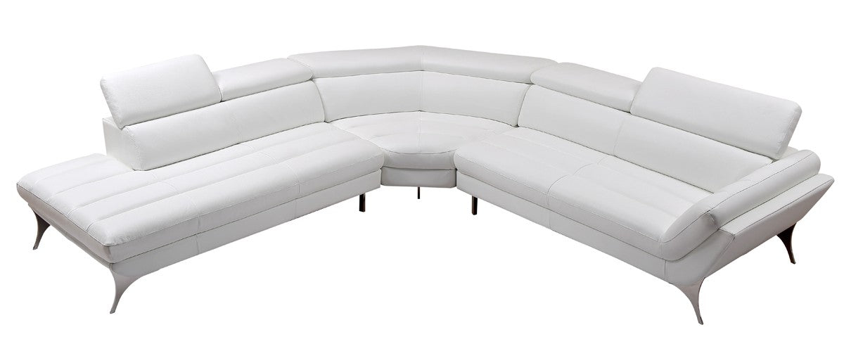 Modern Italian Leather Sectional in White or Grey