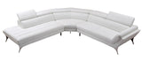 Modern Italian Leather Sectional in White or Grey