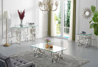 Peter Geometric Base Occasional Collection with Gold or Chrome Legs
