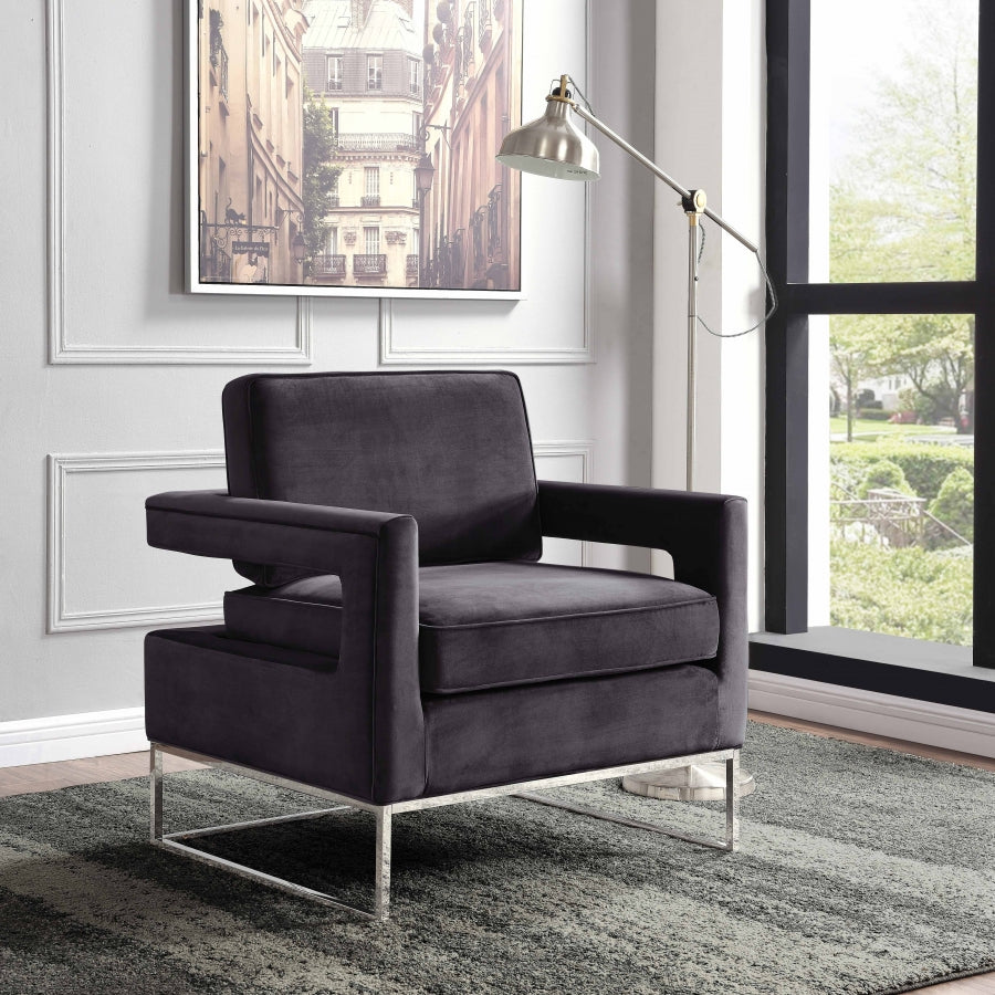 Noel Velvet Accent Chair in Black, Navy or Grey
