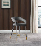 Dee Velvet Fabric Counter Height Stool in 6 Color Options
