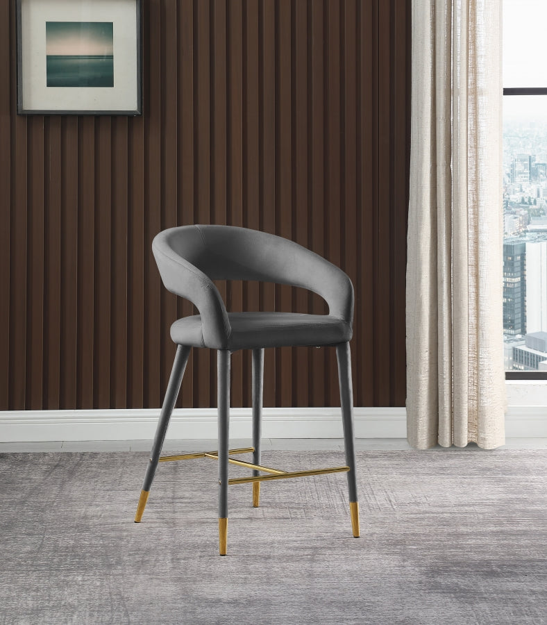 Dee Velvet Fabric Counter Height Stool in 6 Color Options