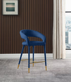Dee Velvet Fabric Counter Height Stool in 6 Color Options