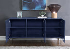 Collins Lacquered Blue Chevron Sideboard