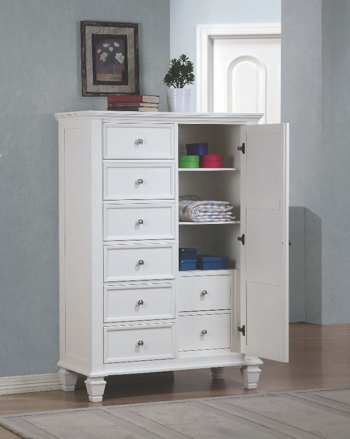Sandy Beach Panel Bedroom Collection in White or Black